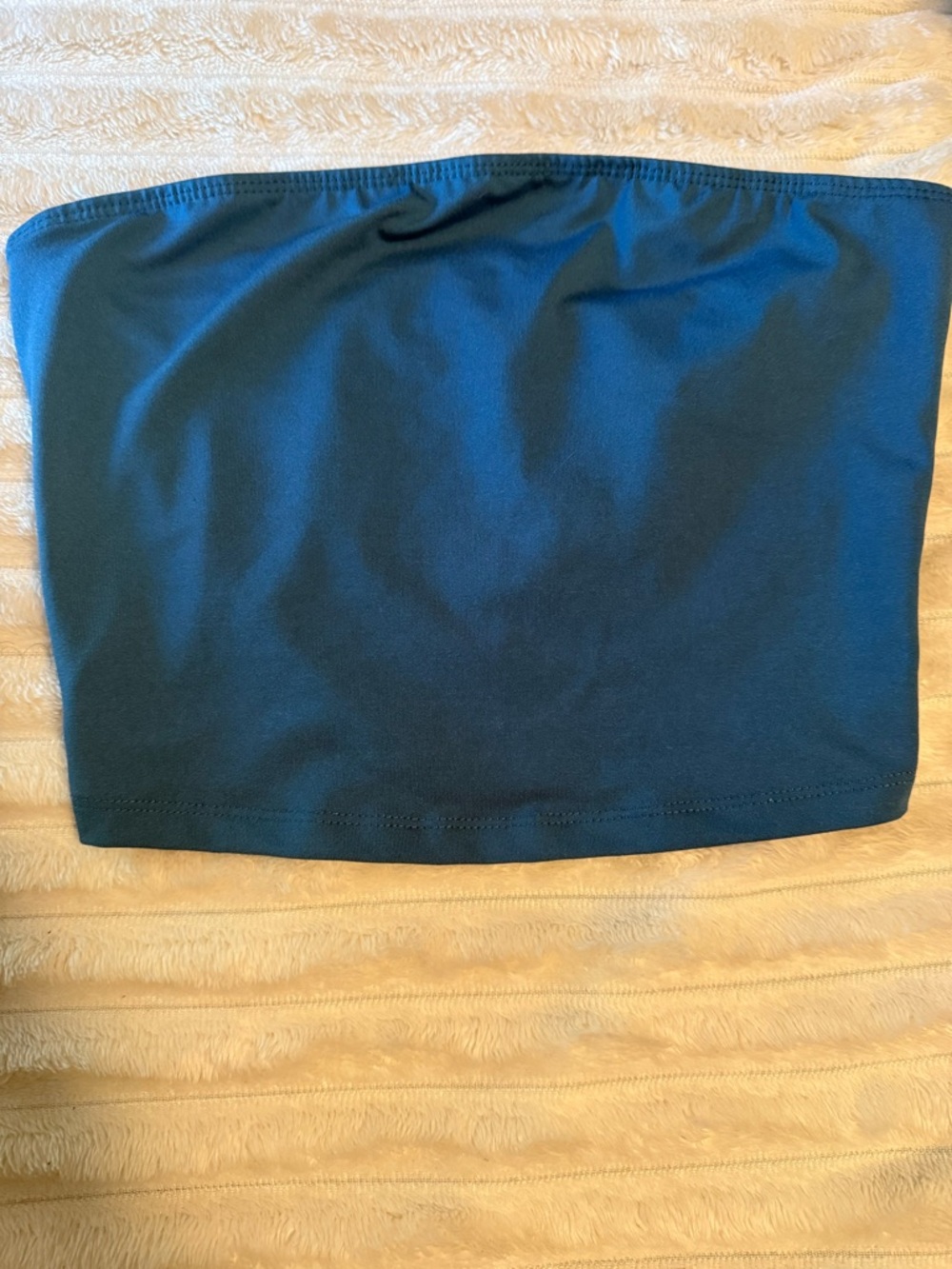 SHEIN Teal Blue Strapless Crop Tube Top never worn XS